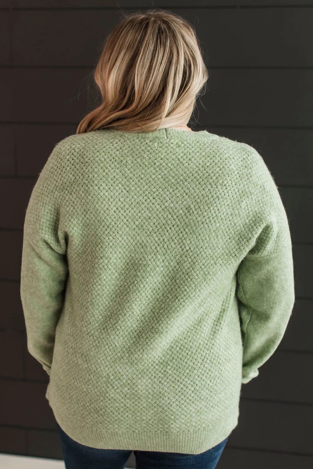 Feeling Fortunate Knit Sweater- Sage