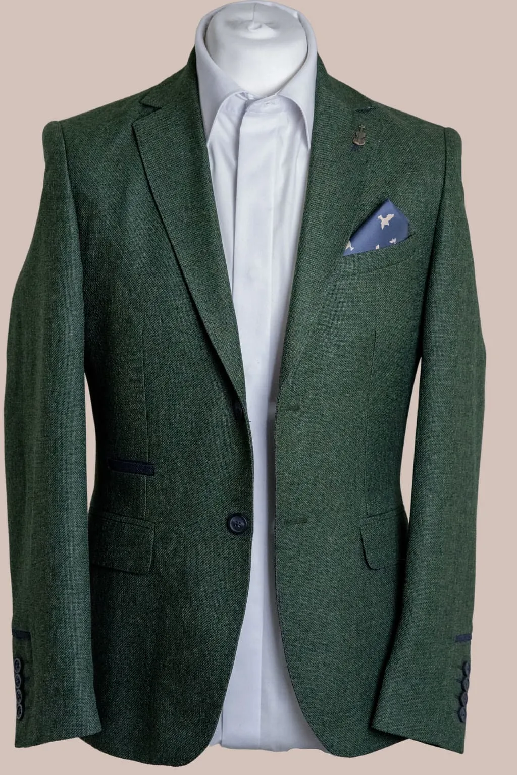 Fratelli Robbie Men's Olive Green Tweed Blazer