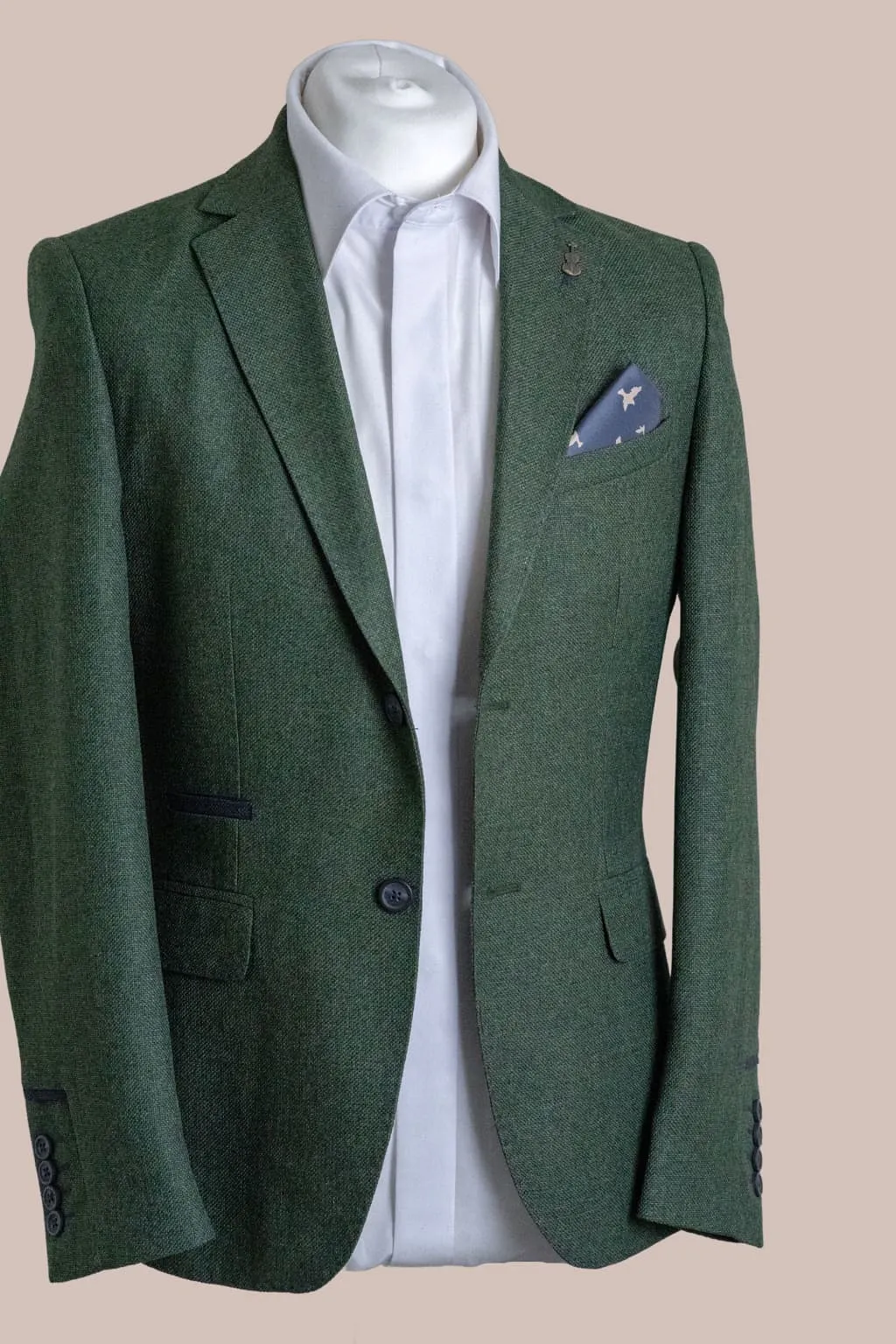 Fratelli Robbie Men's Olive Green Tweed Blazer