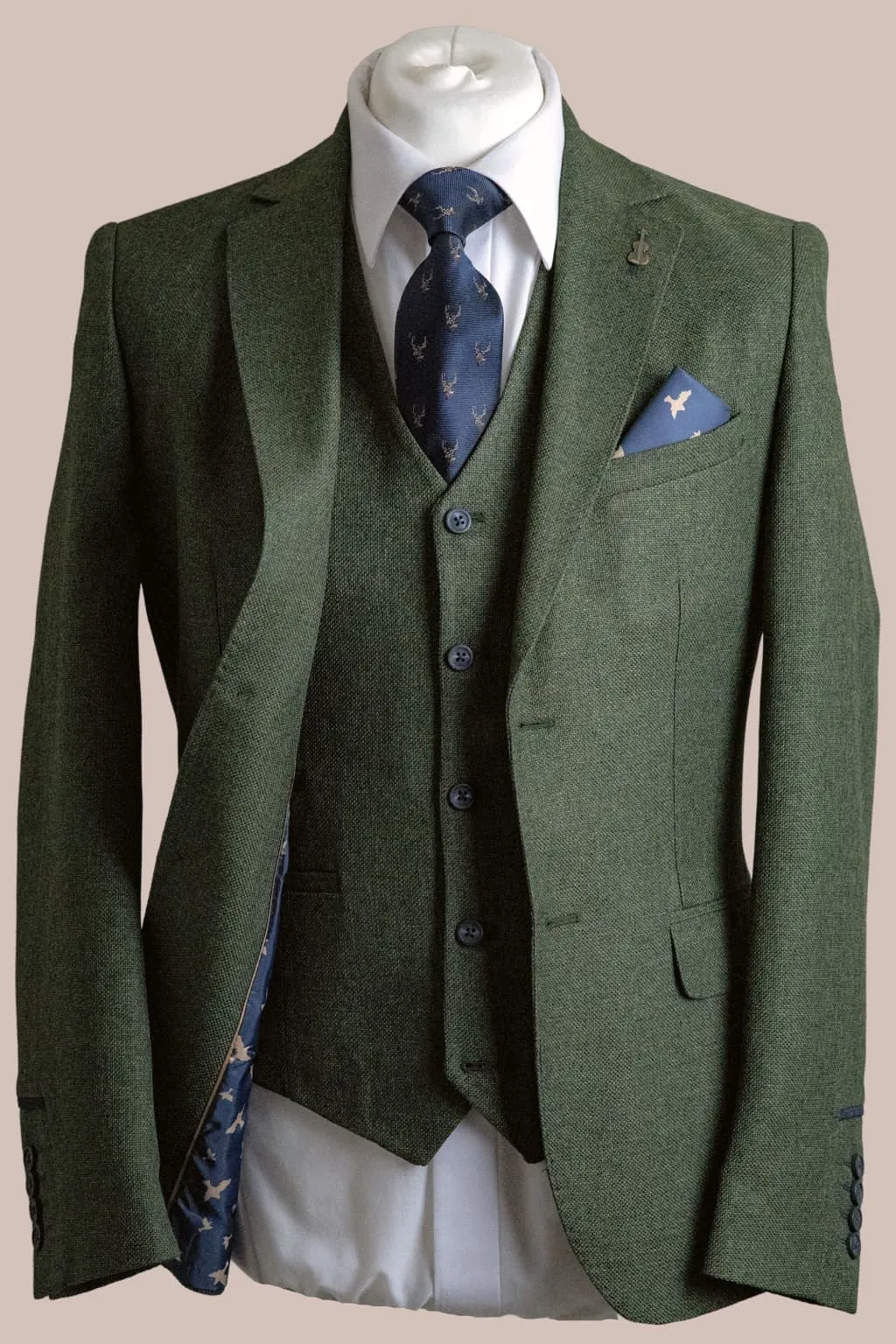 Fratelli Robbie Men's Olive Green Tweed Blazer