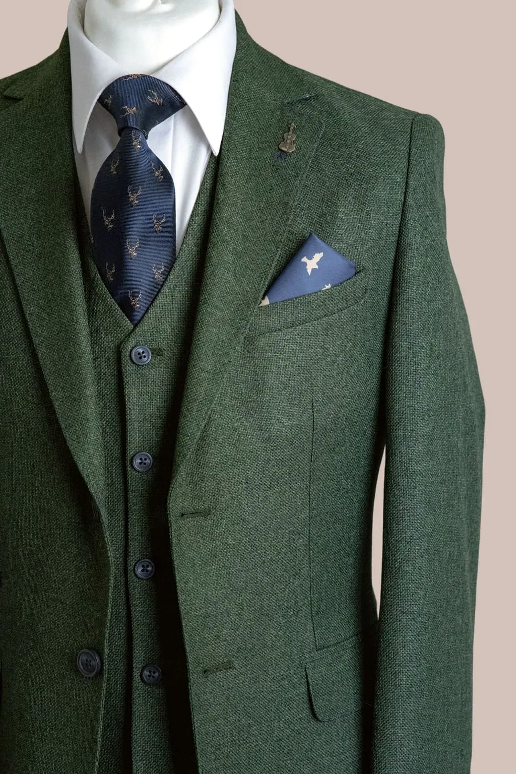 Fratelli Robbie Men's Olive Green Tweed Blazer