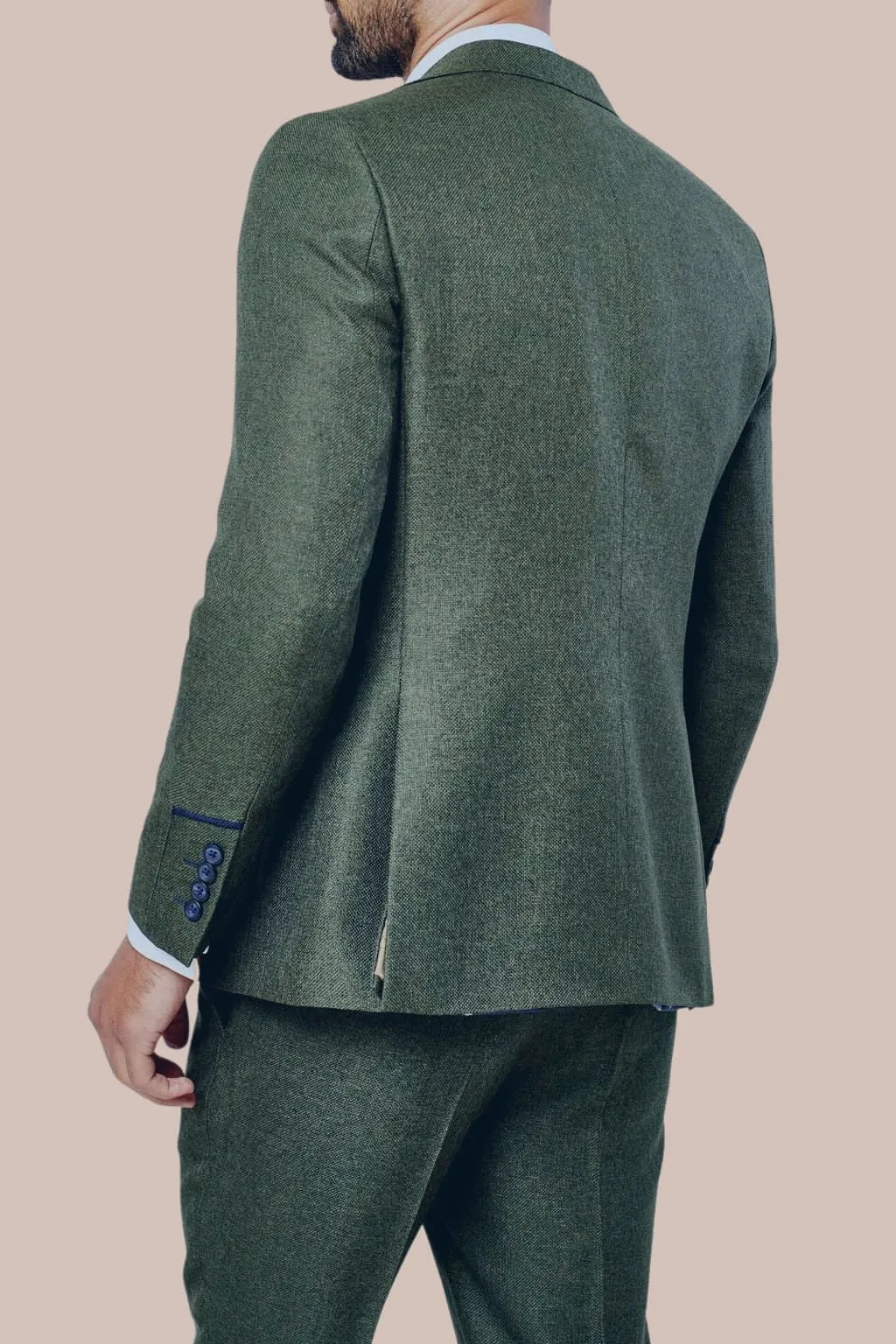 Fratelli Robbie Men's Olive Green Tweed Blazer