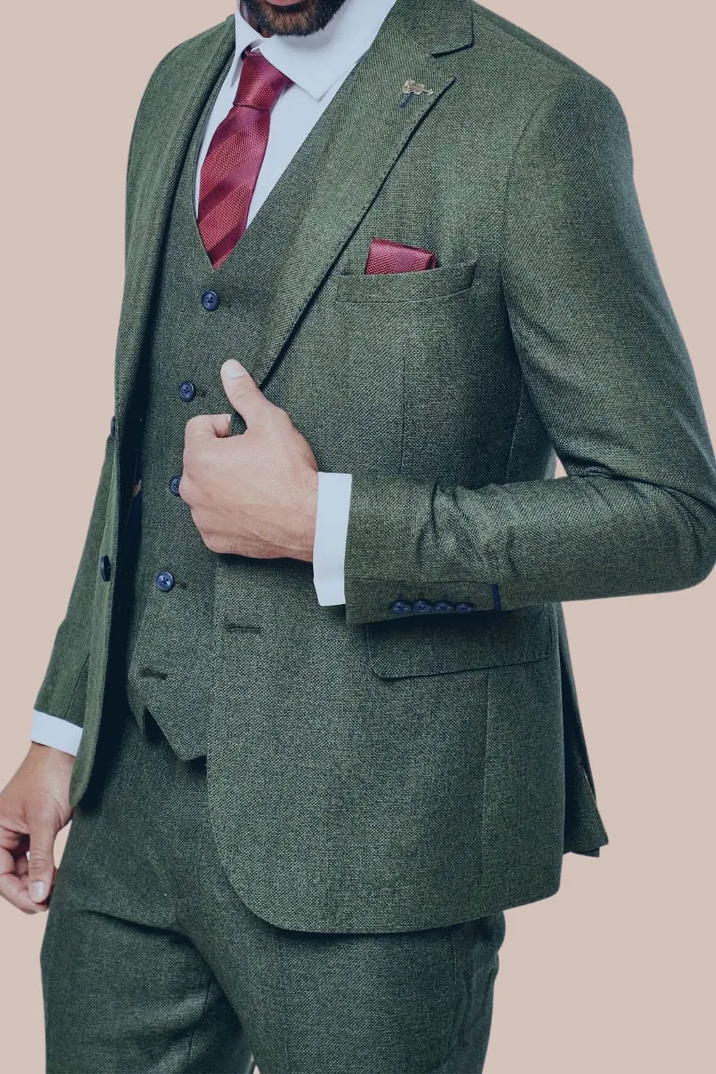 Fratelli Robbie Men's Olive Green Tweed Blazer