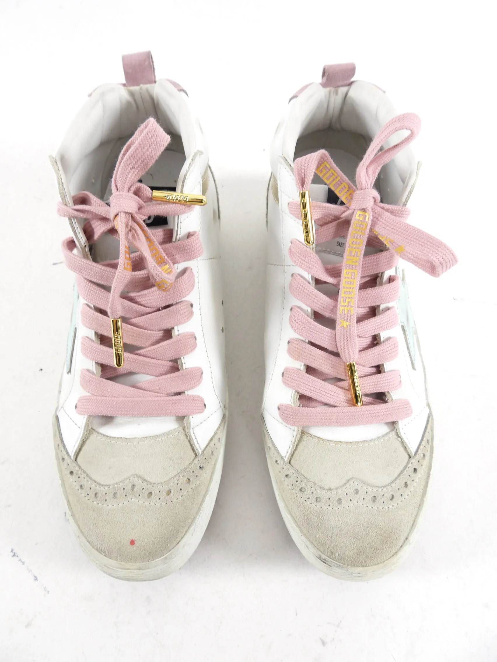 Golden Goose Mid Start Pink and White - 36