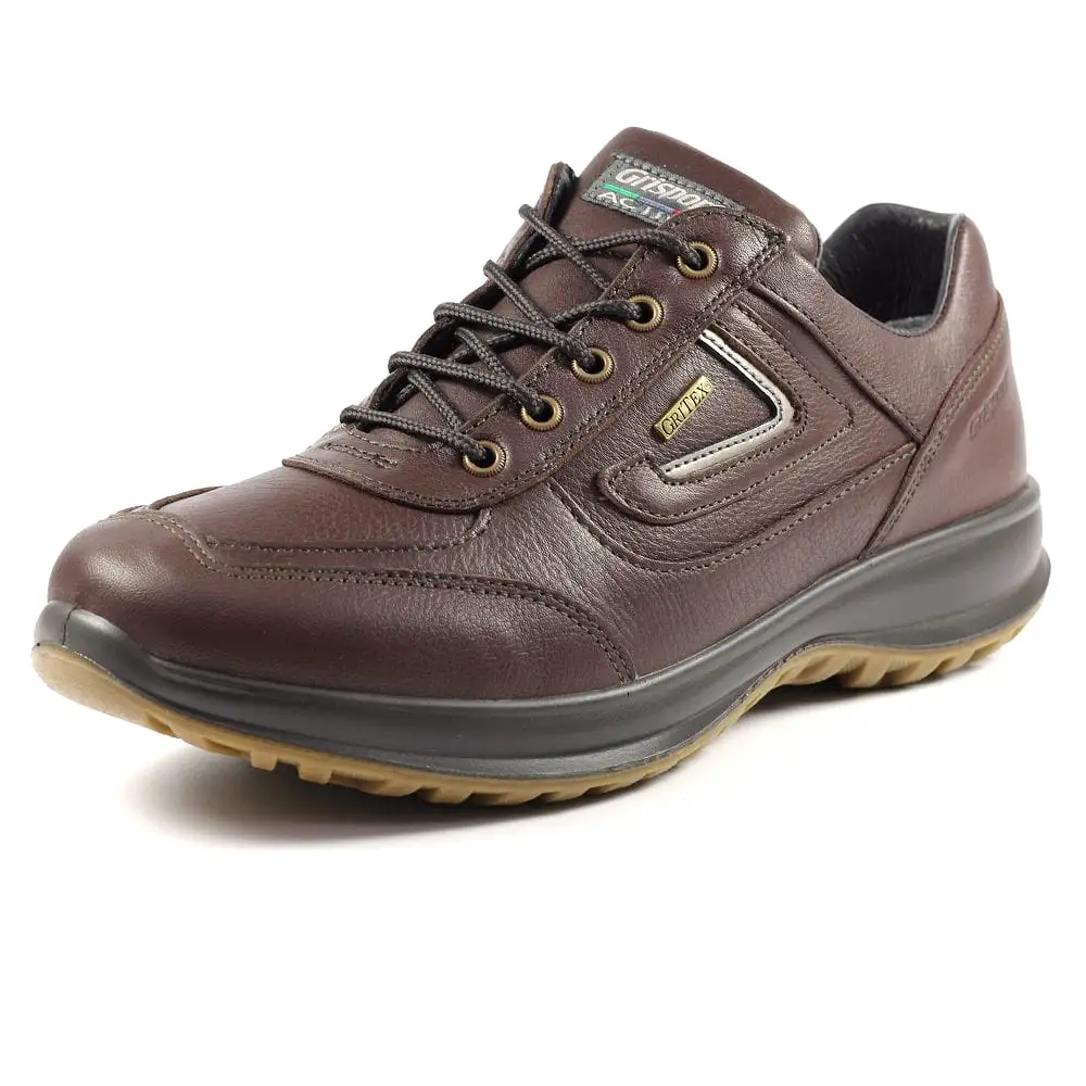 Grisport Airwalker Brown Shoes Leather Walking Shoe Water Resistant Comfort