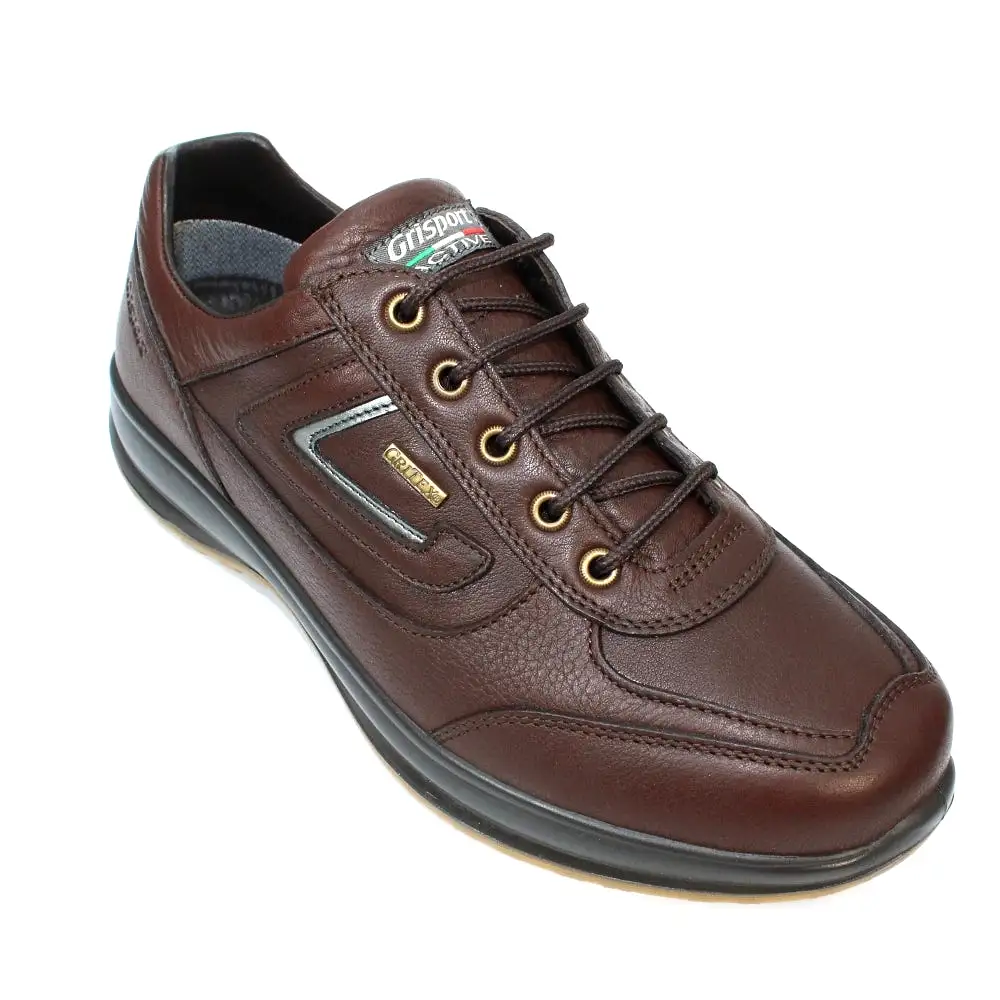 Grisport Airwalker Brown Shoes Leather Walking Shoe Water Resistant Comfort