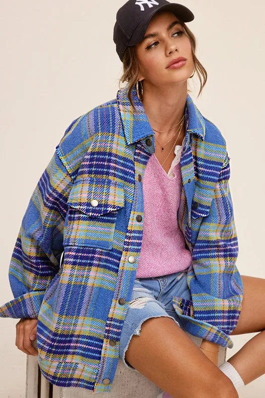 Hailee Plaid Button Down Jacket