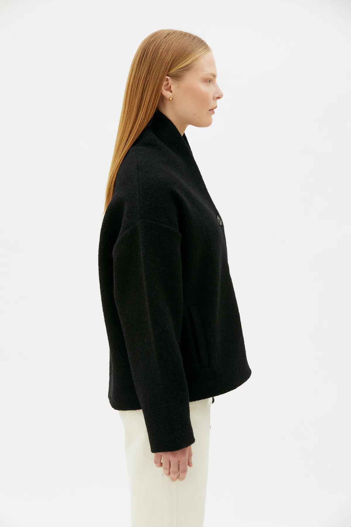 Hale Boiled Wool Jacket - Black