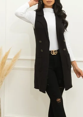 Handle It Cardigan Vest Black