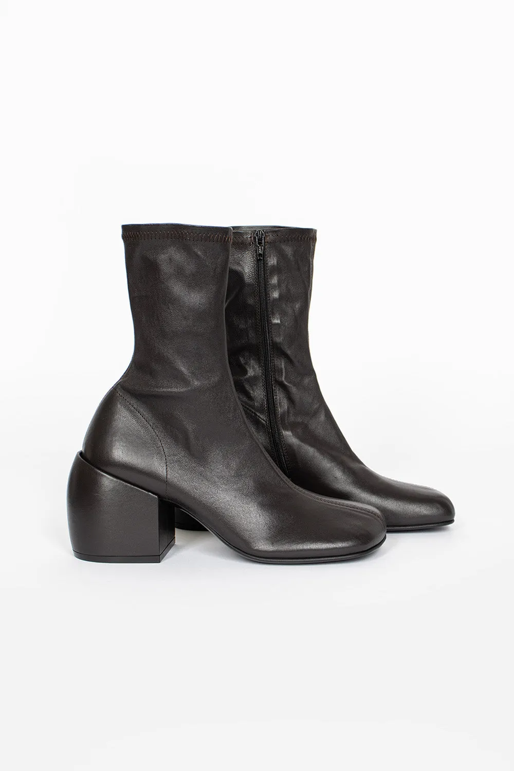 Heeled Half Boots Dark Brown