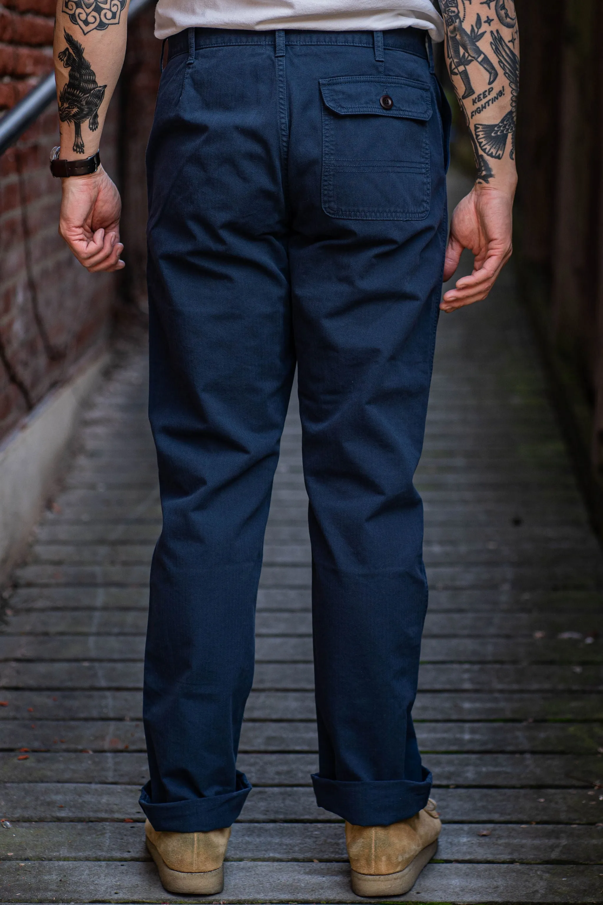 Heimat Textil Journey Pant - Herringbone Ink