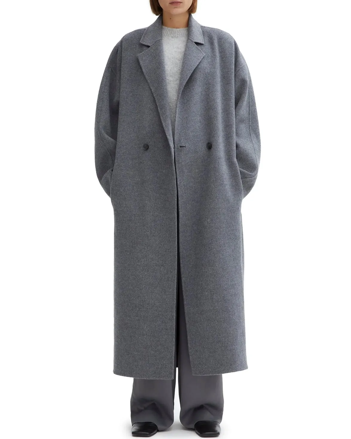 House of Dagmar Oversize Doublé Coat Charcoal