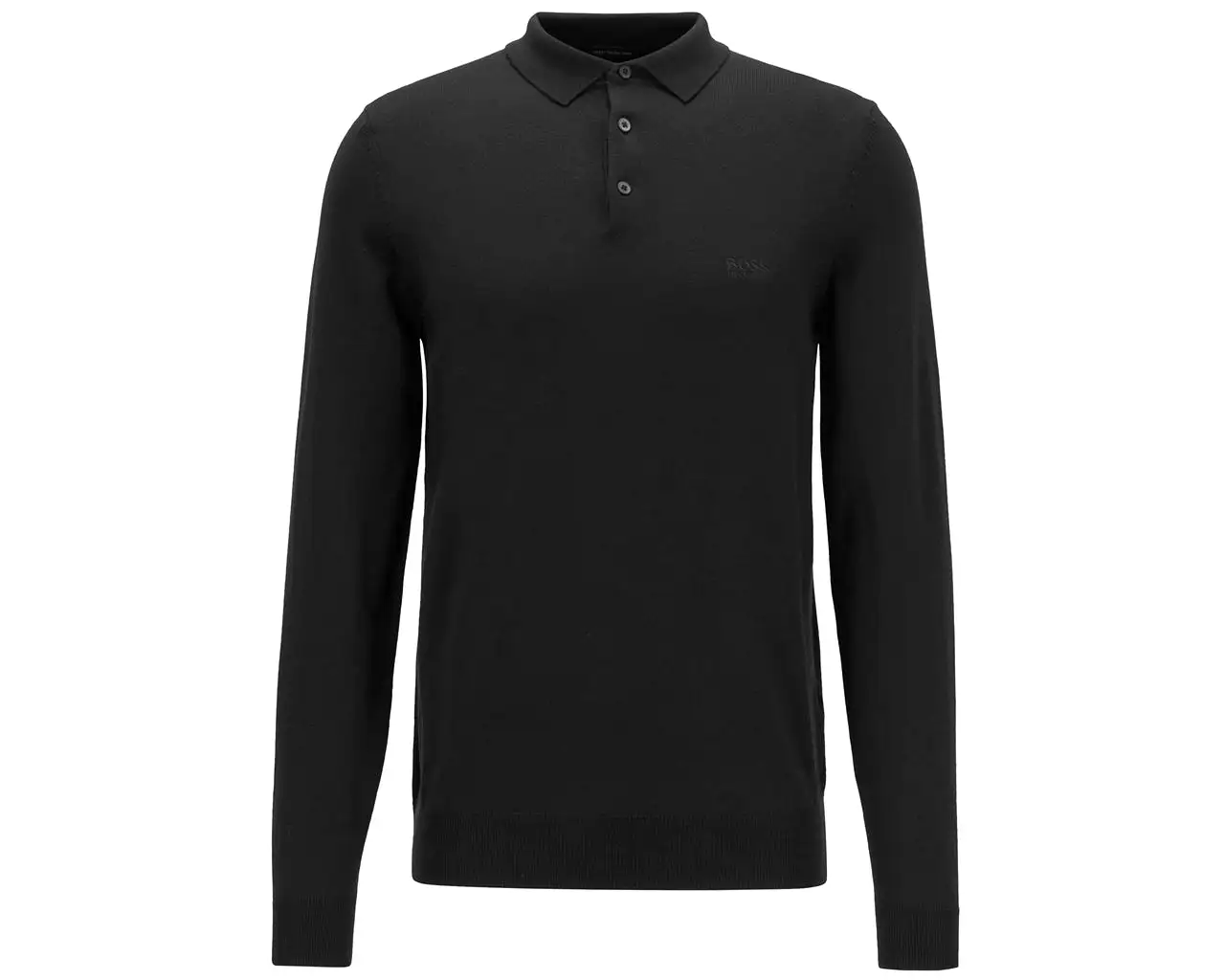 Hugo Boss Bono L 50435429 001 Virgin Wool Polo Shirt Black