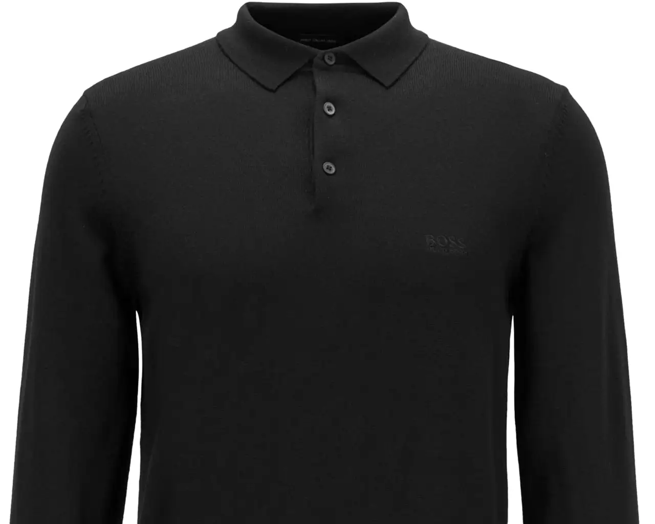 Hugo Boss Bono L 50435429 001 Virgin Wool Polo Shirt Black