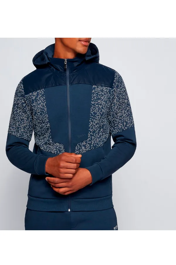 Hugo Boss Sybrid Zip Hoodie Navy