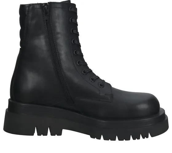 ILC women s biker boots with a thick sole, genuine leather boots, lace-up boots C44-3542-01 black