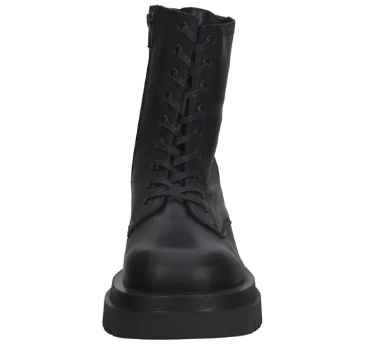 ILC women s biker boots with a thick sole, genuine leather boots, lace-up boots C44-3542-01 black