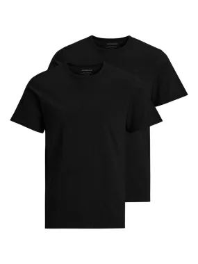 Jack & Jones 2 PACK Basic Crew Neck T-Shirt Black