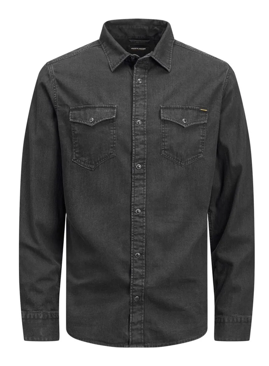 Jack & Jones Sheridan Long Sleeve Denim Shirt Black Denim