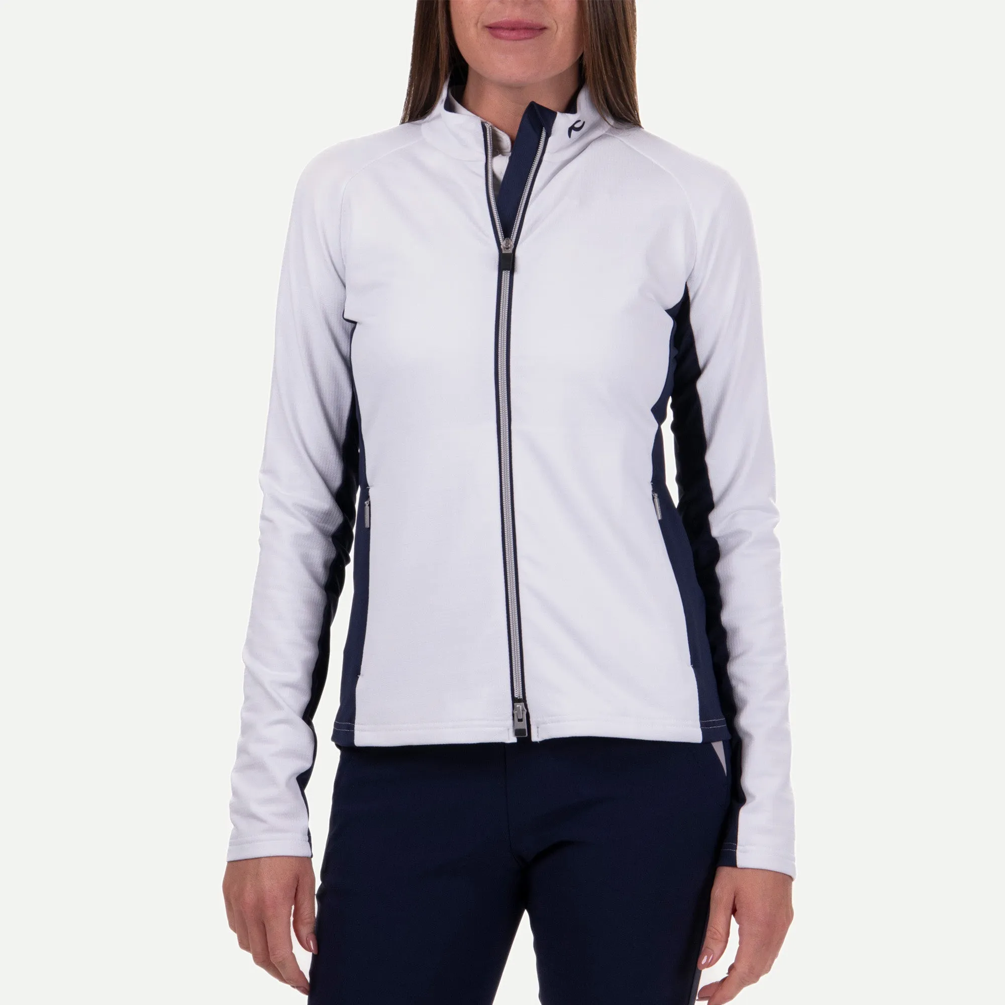 KJUS Emelia Ladies Golf Mid Layer White/Atlanta Blue