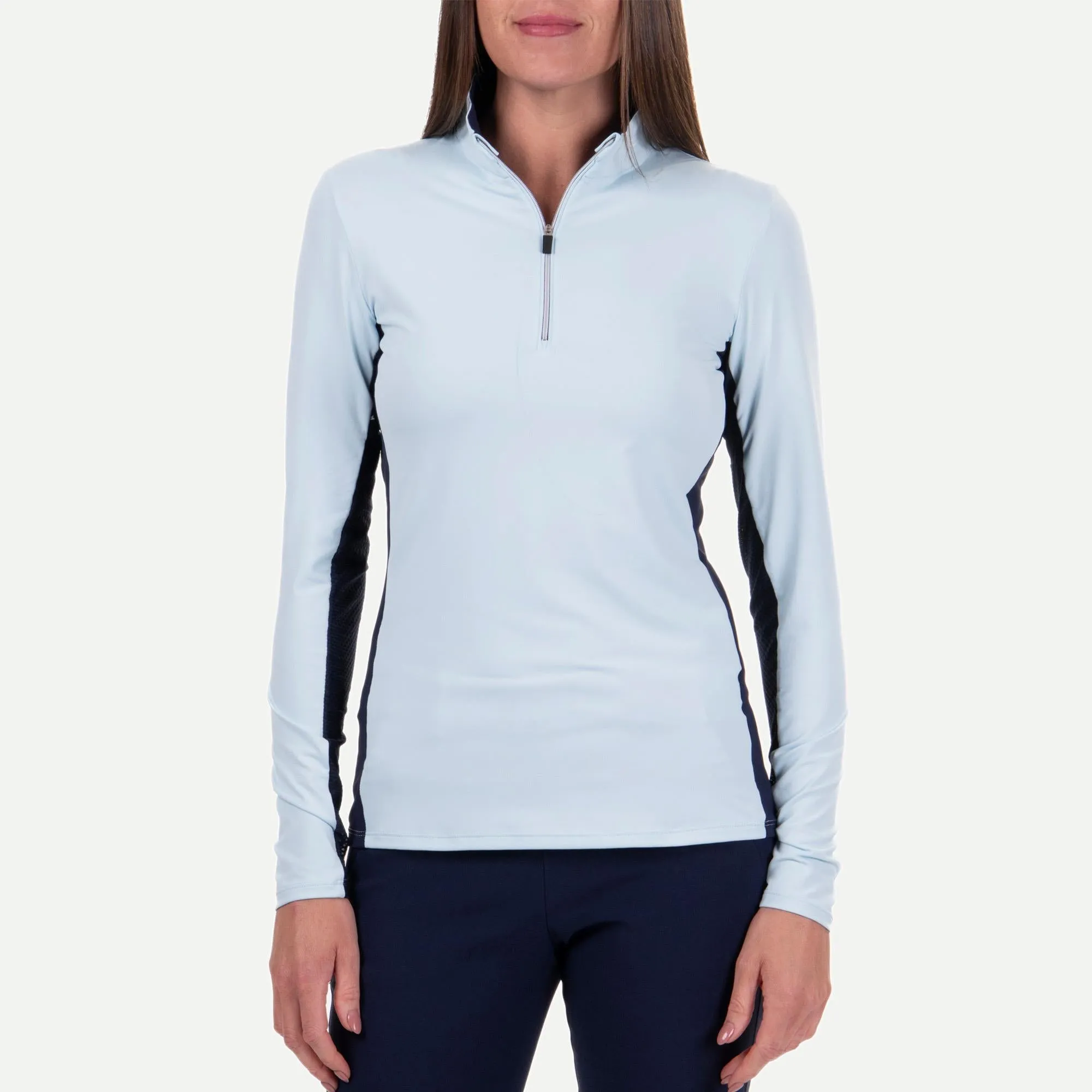 KJUS Sunshine Sport Half Zip Ladies Golf Mid Layer Icy Blue