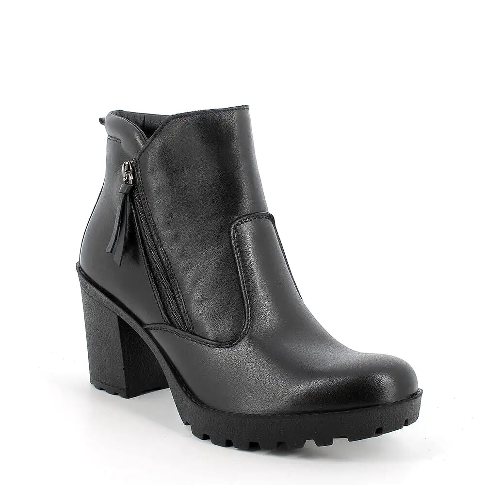 Ladies IGI & Co Boot Black Leather Chunky Zip 4661700 sale