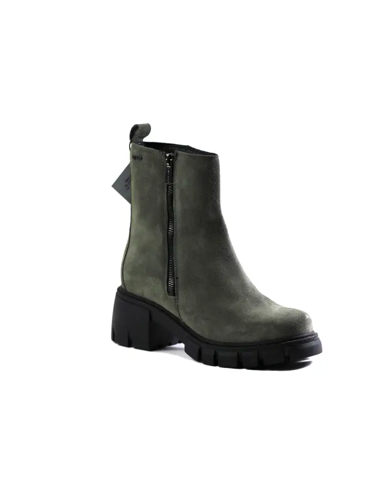 Ladies IGI & Co Boot Moss Green Suede Chunky Outside Zip 2685811 SALE