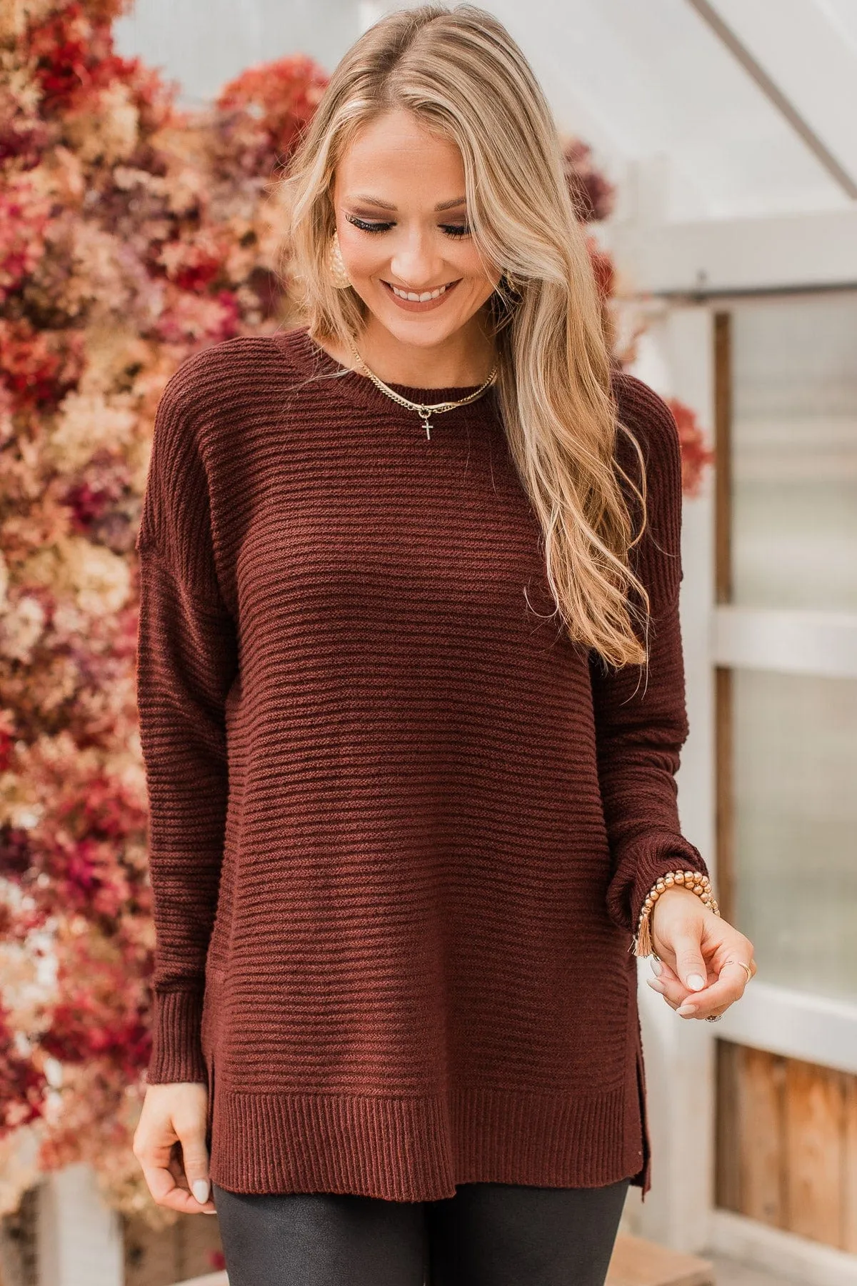 Makes Sense Knit Sweater- Copper