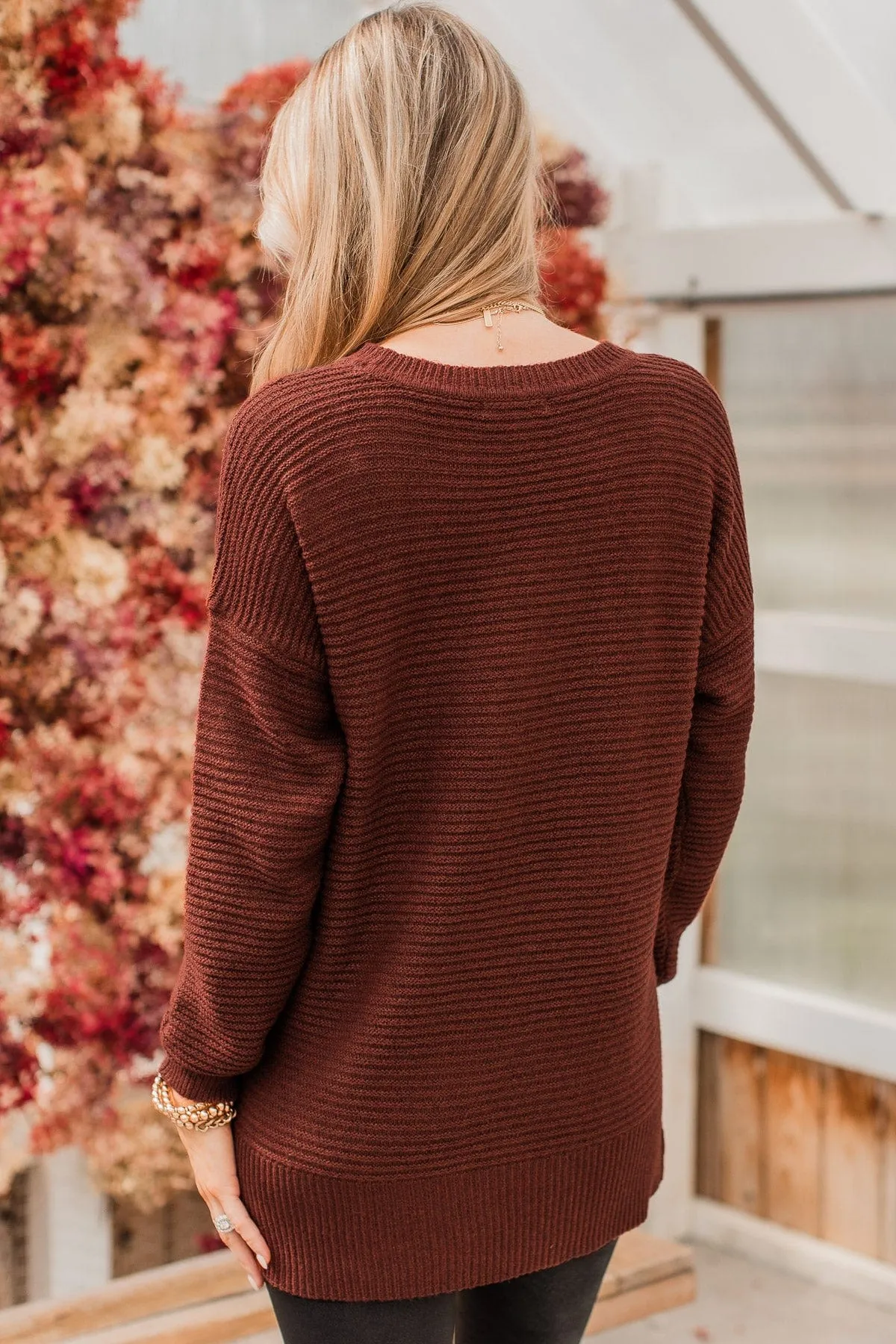 Makes Sense Knit Sweater- Copper