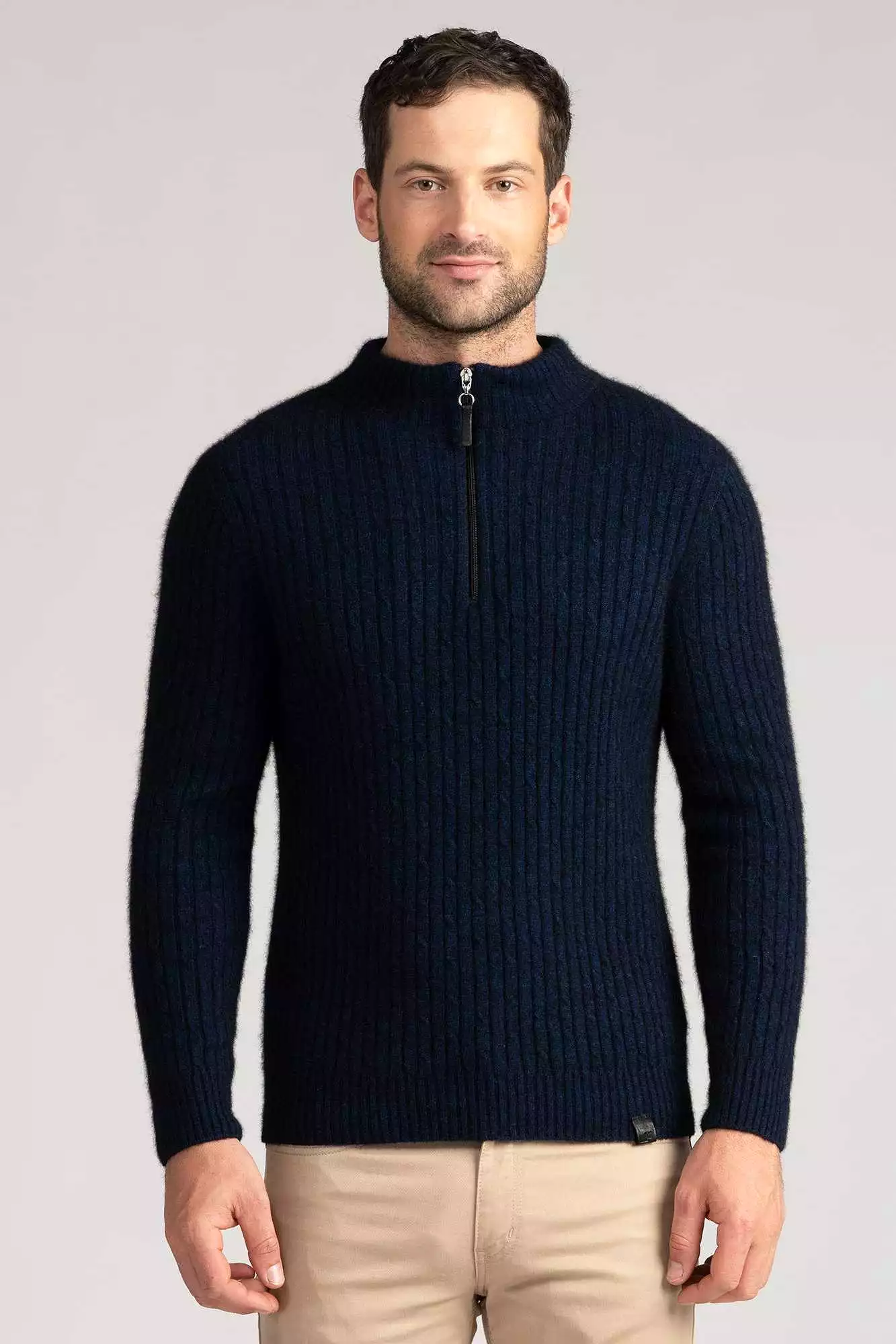 Mens Cable Half Zip Sweater