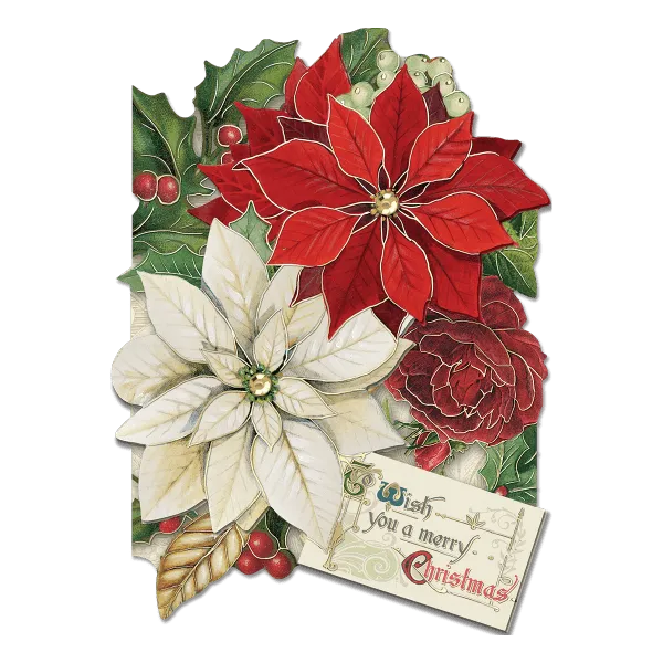 Merry Poinsettia Christmas Cards