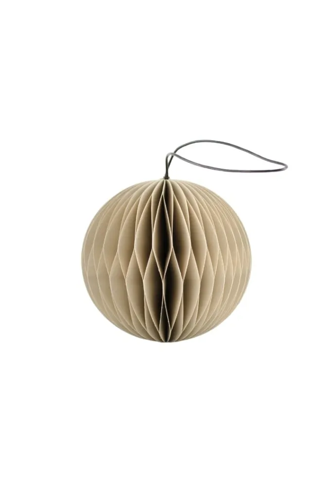 Nordic Rooms - Christmas Ornament - Paper Sphere - 8.5cm - Linen