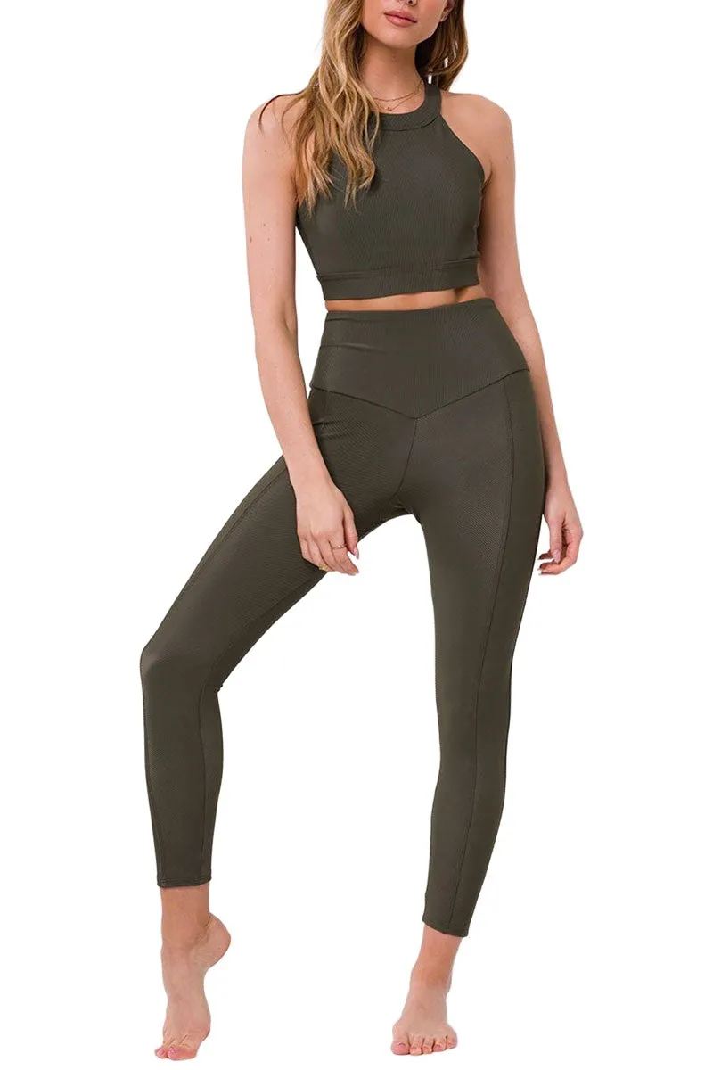 Onzie High Neck Ribbed Cropped Top 3789