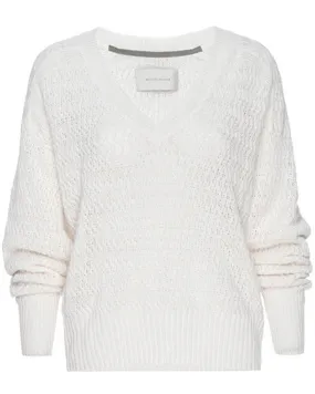 Pearl White Leia Vee Sweater