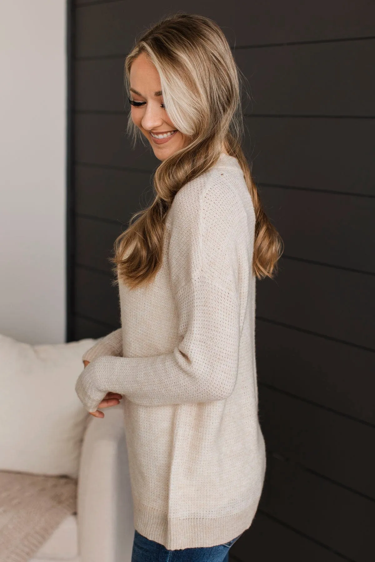 Perfectly Matched Knit Sweater- Oatmeal