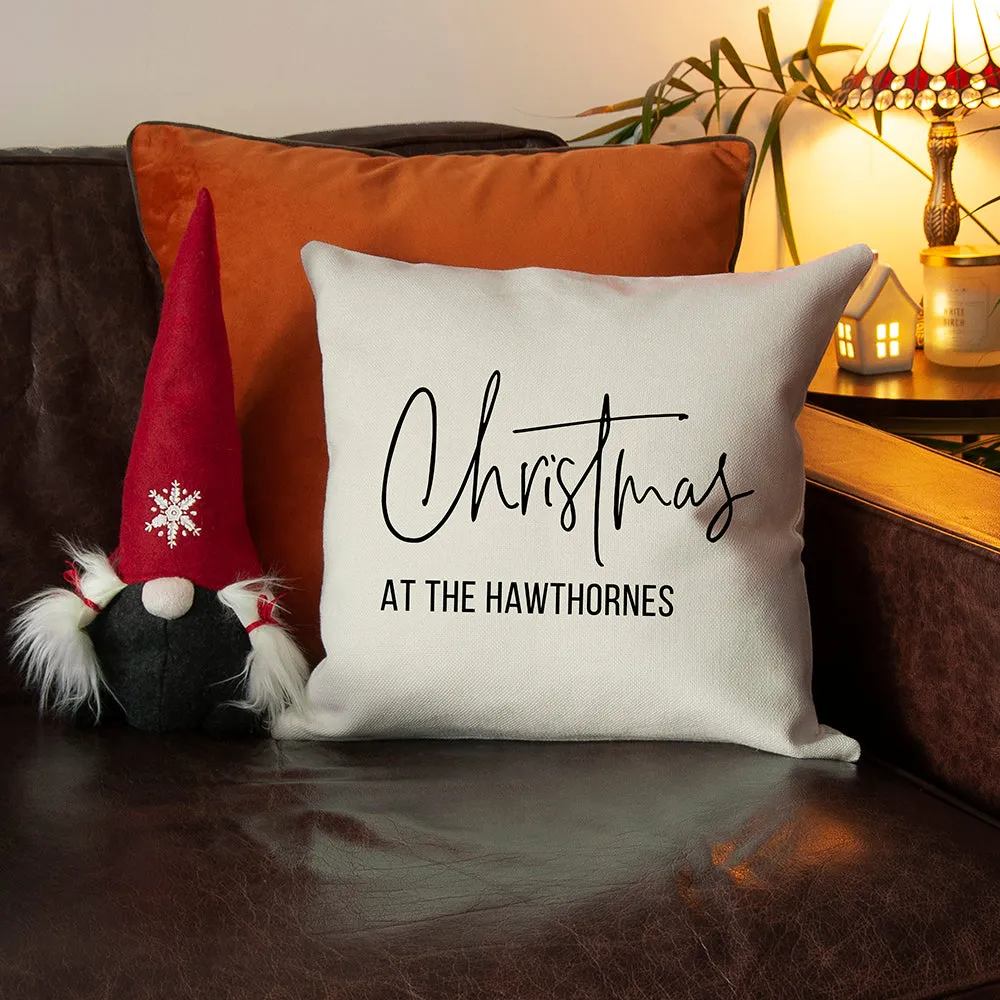 Personalised Christmas at the X Cushion Cover