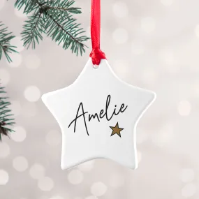 Personalised Christmas Star Decoration