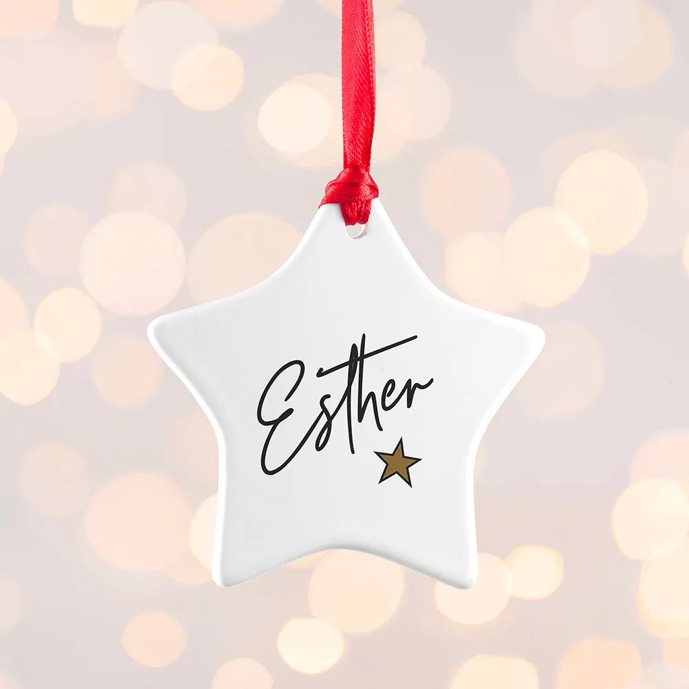 Personalised Christmas Star Decoration