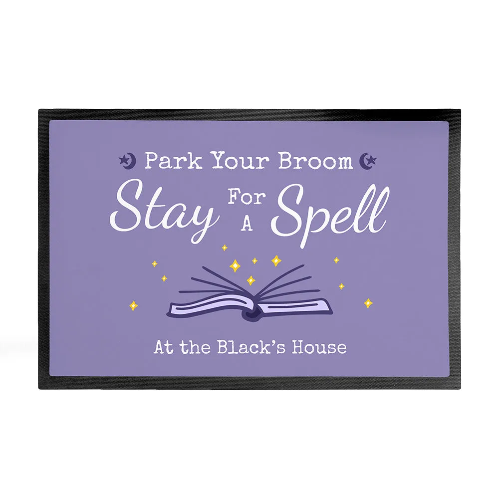 Personalised Halloween Spell Book Indoor Doormat