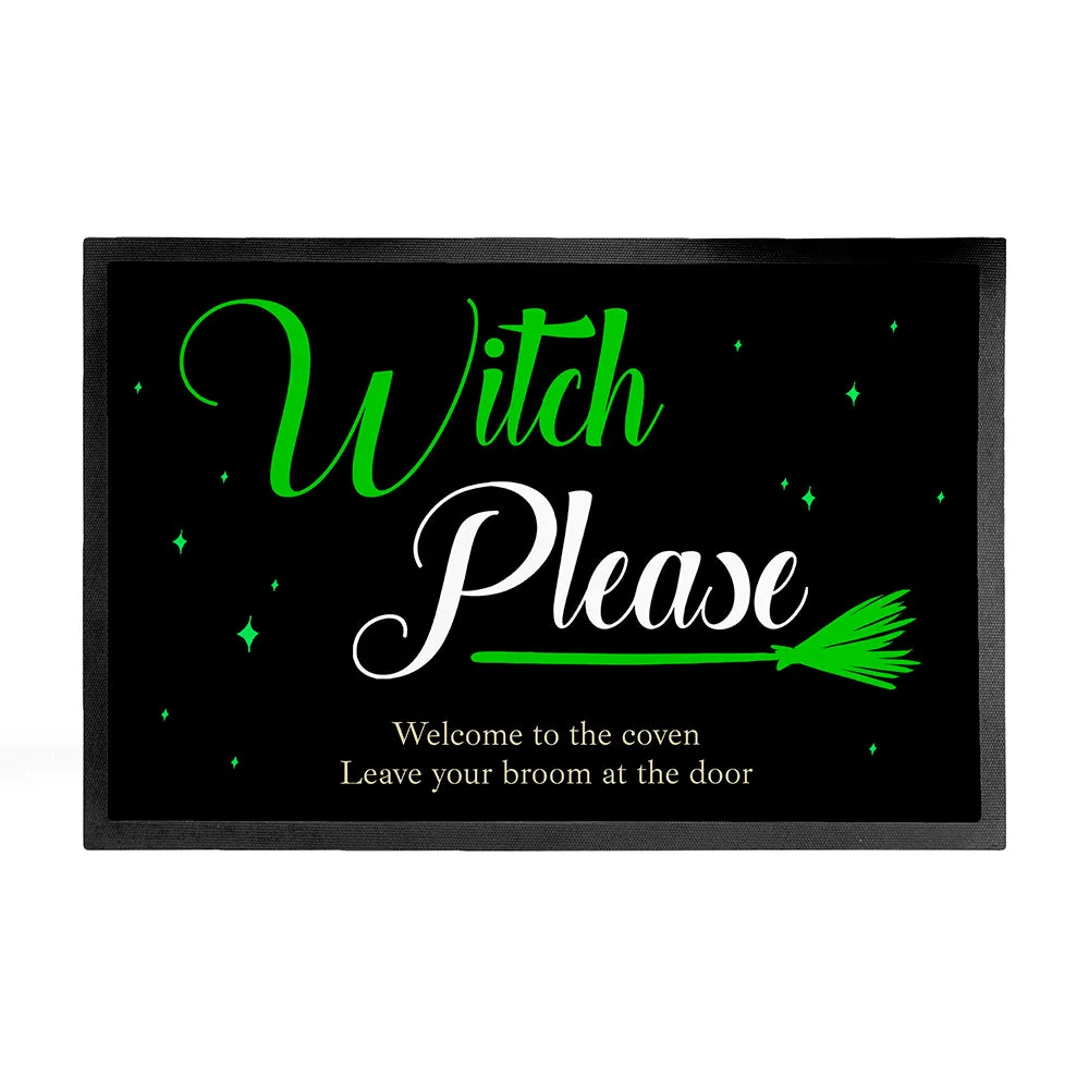 Personalised Halloween Witches Broom Indoor Doormat