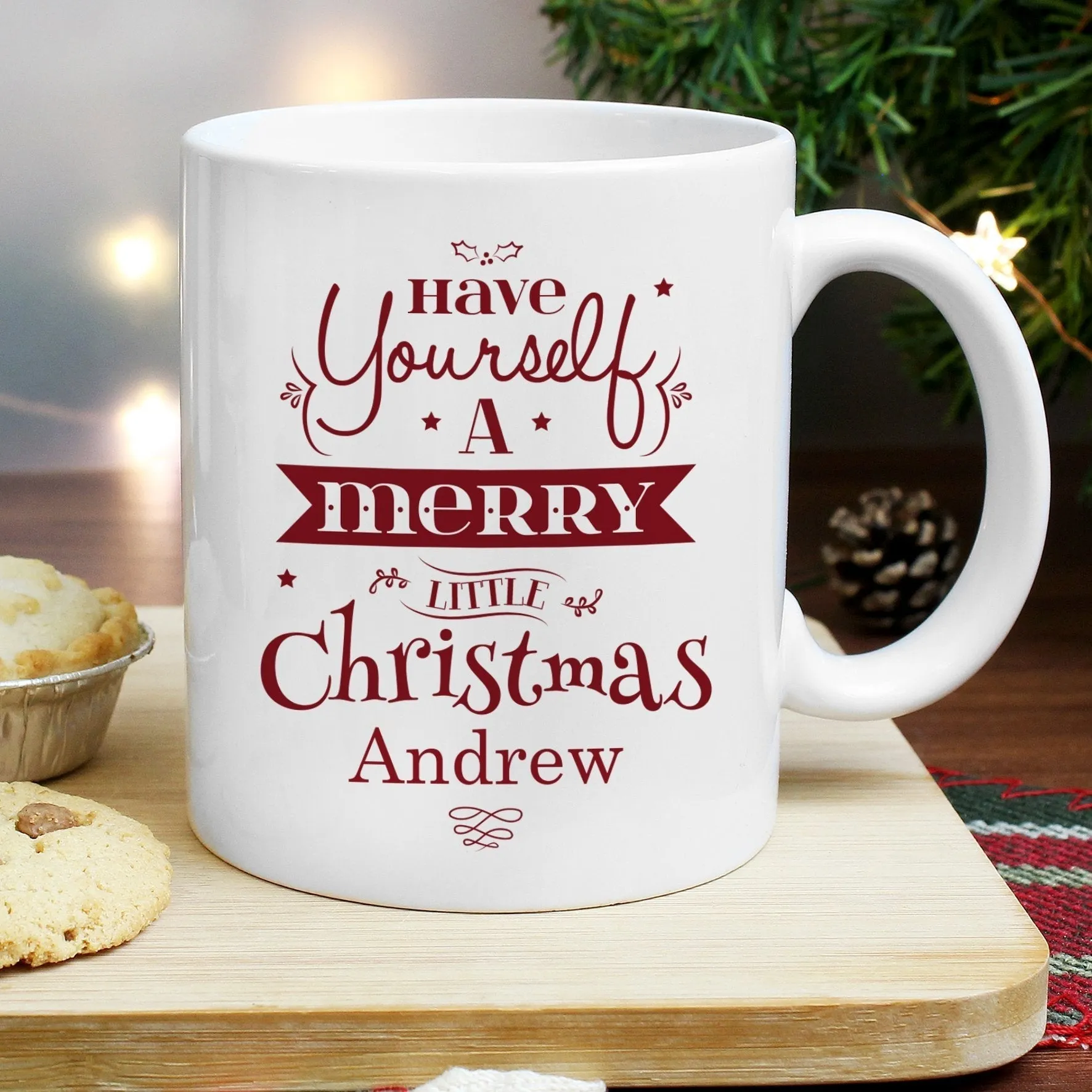 Personalised Merry Little Christmas Mug