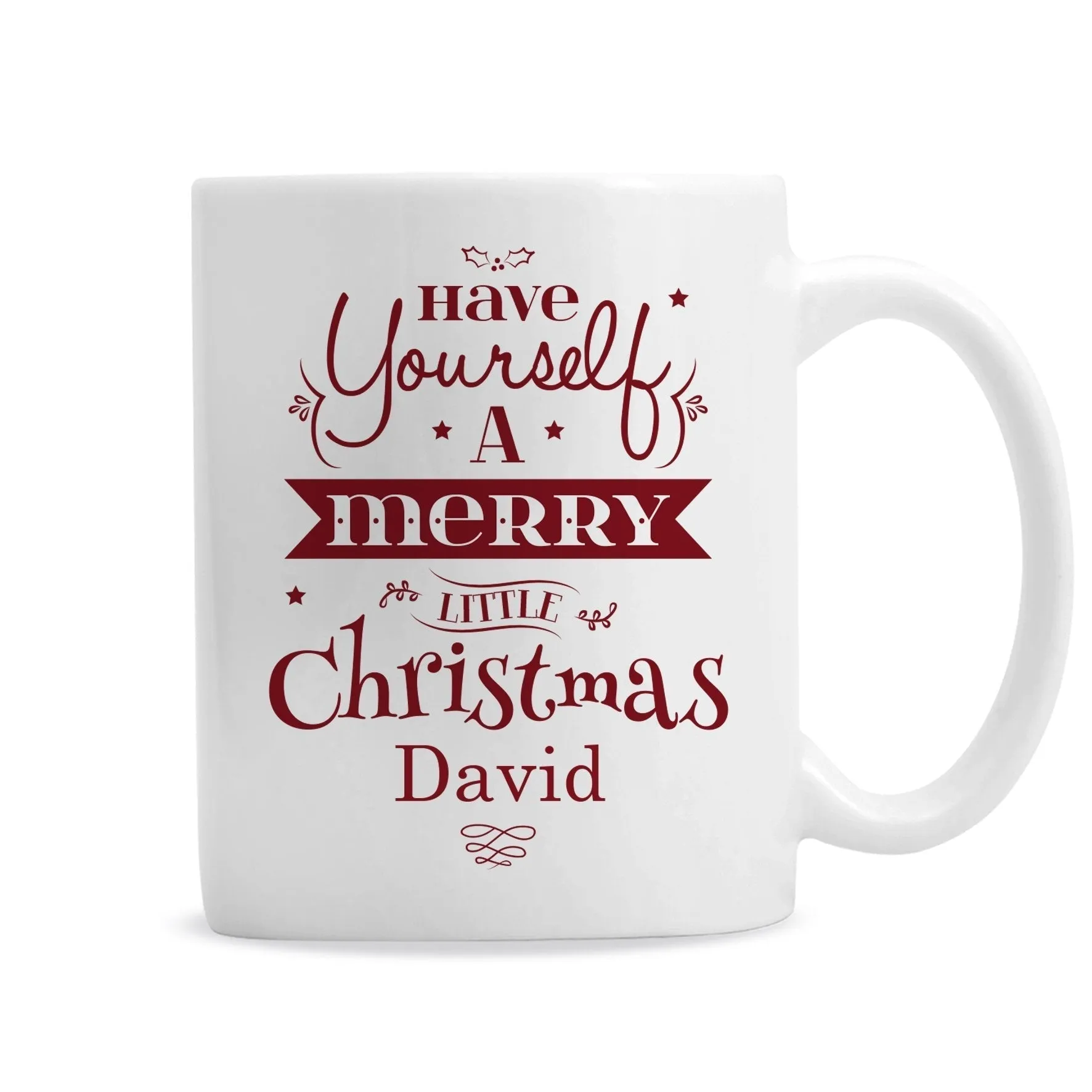 Personalised Merry Little Christmas Mug