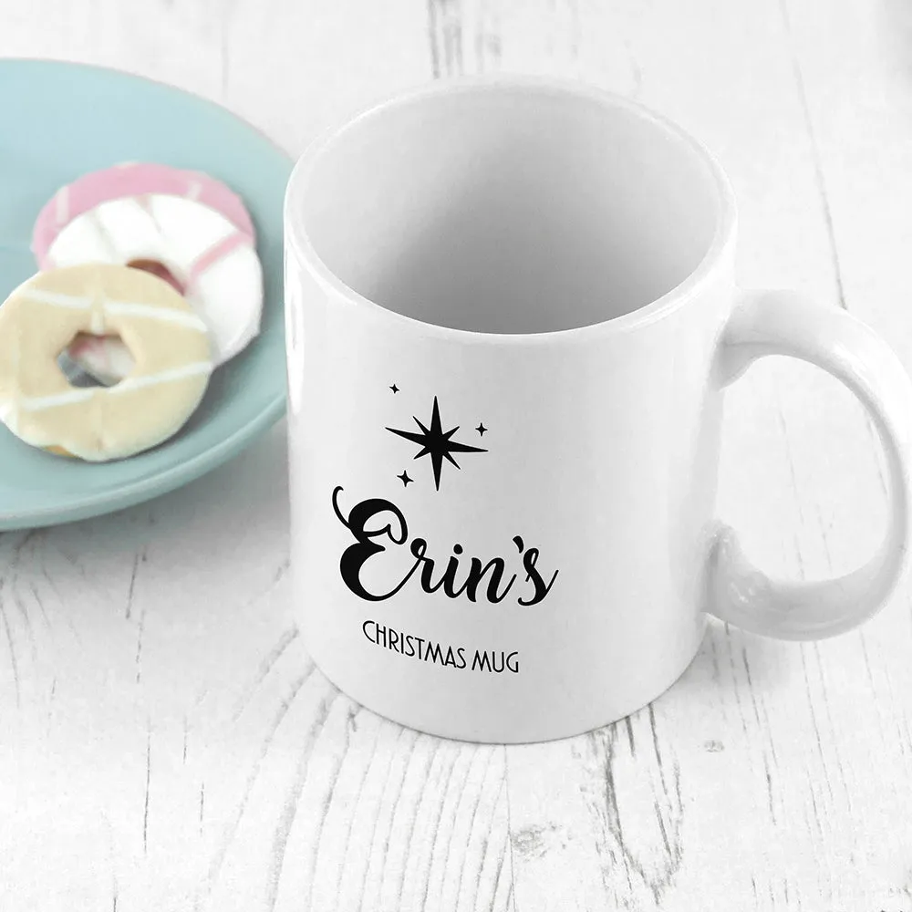 Personalised Minimalist Christmas Icon White Mug