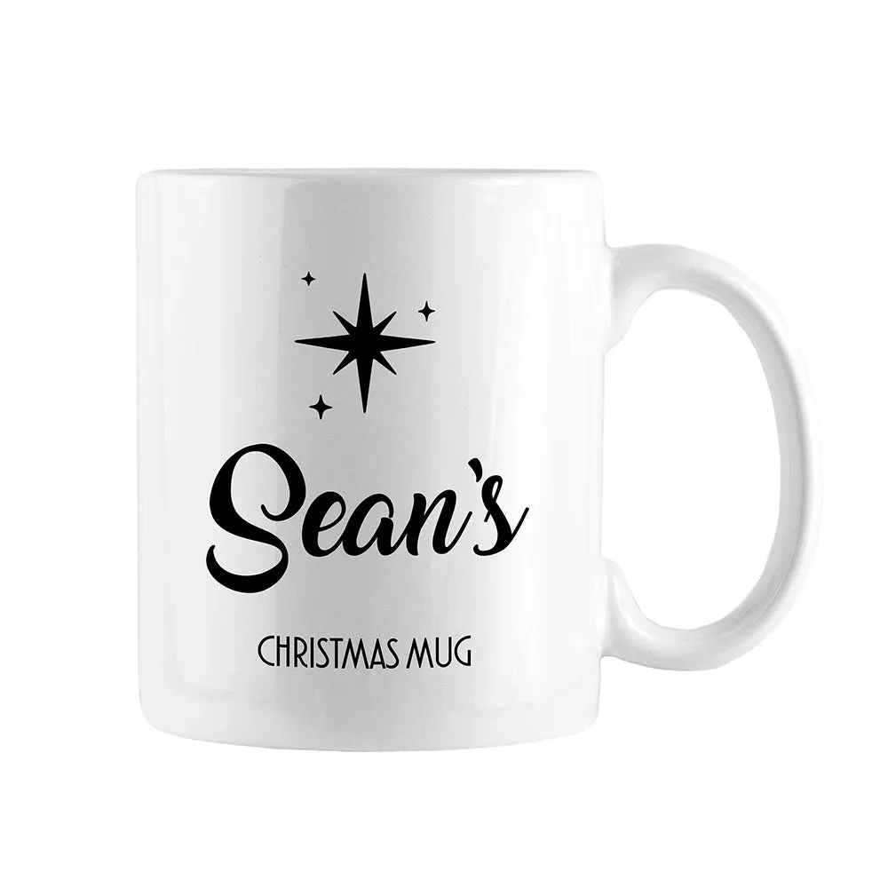 Personalised Minimalist Christmas Icon White Mug