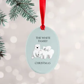 Personalised Sentimental Polar Bear Oval Ornament