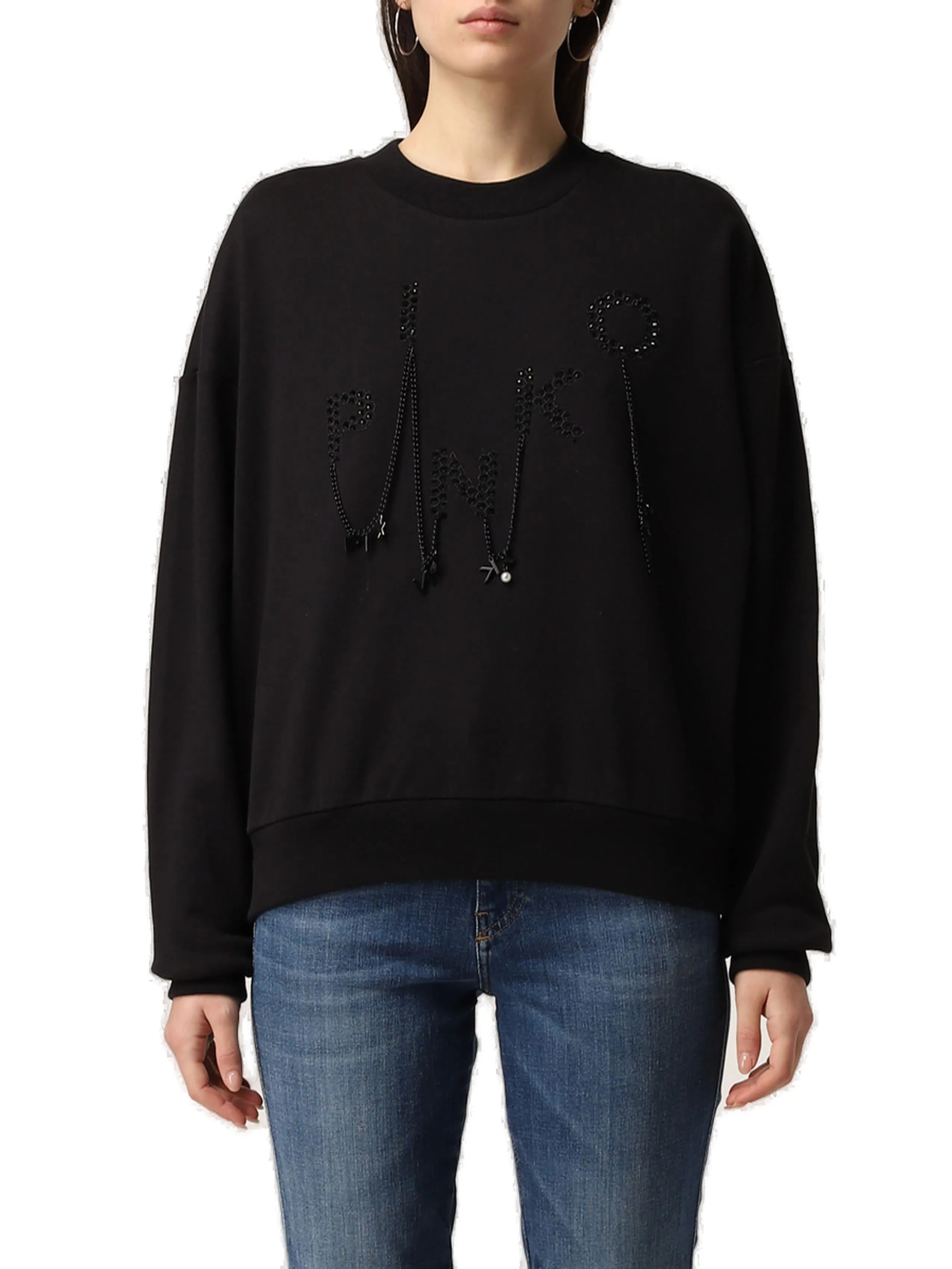 Pinko Bead Embroidered Crewneck Sweater