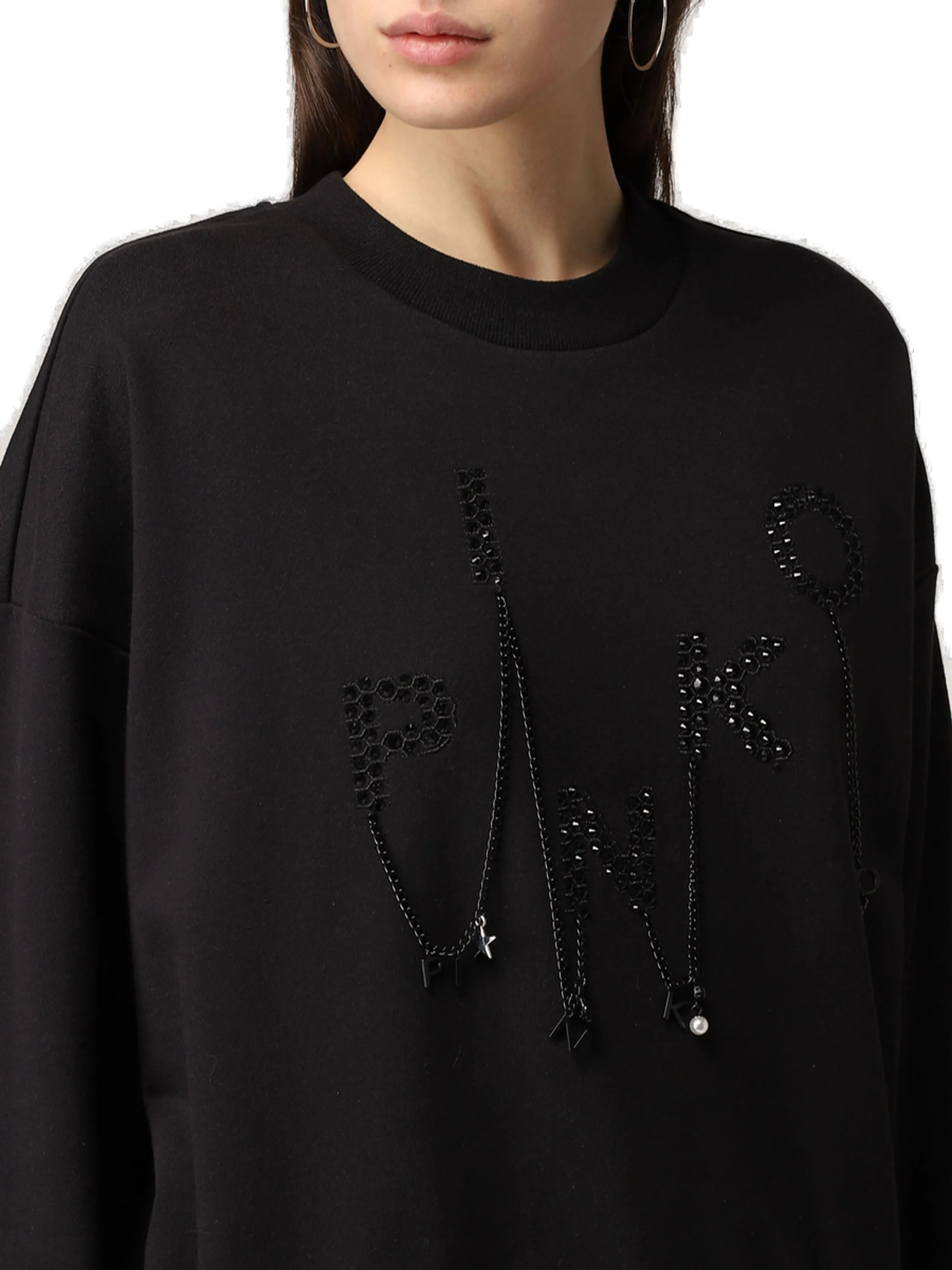 Pinko Bead Embroidered Crewneck Sweater