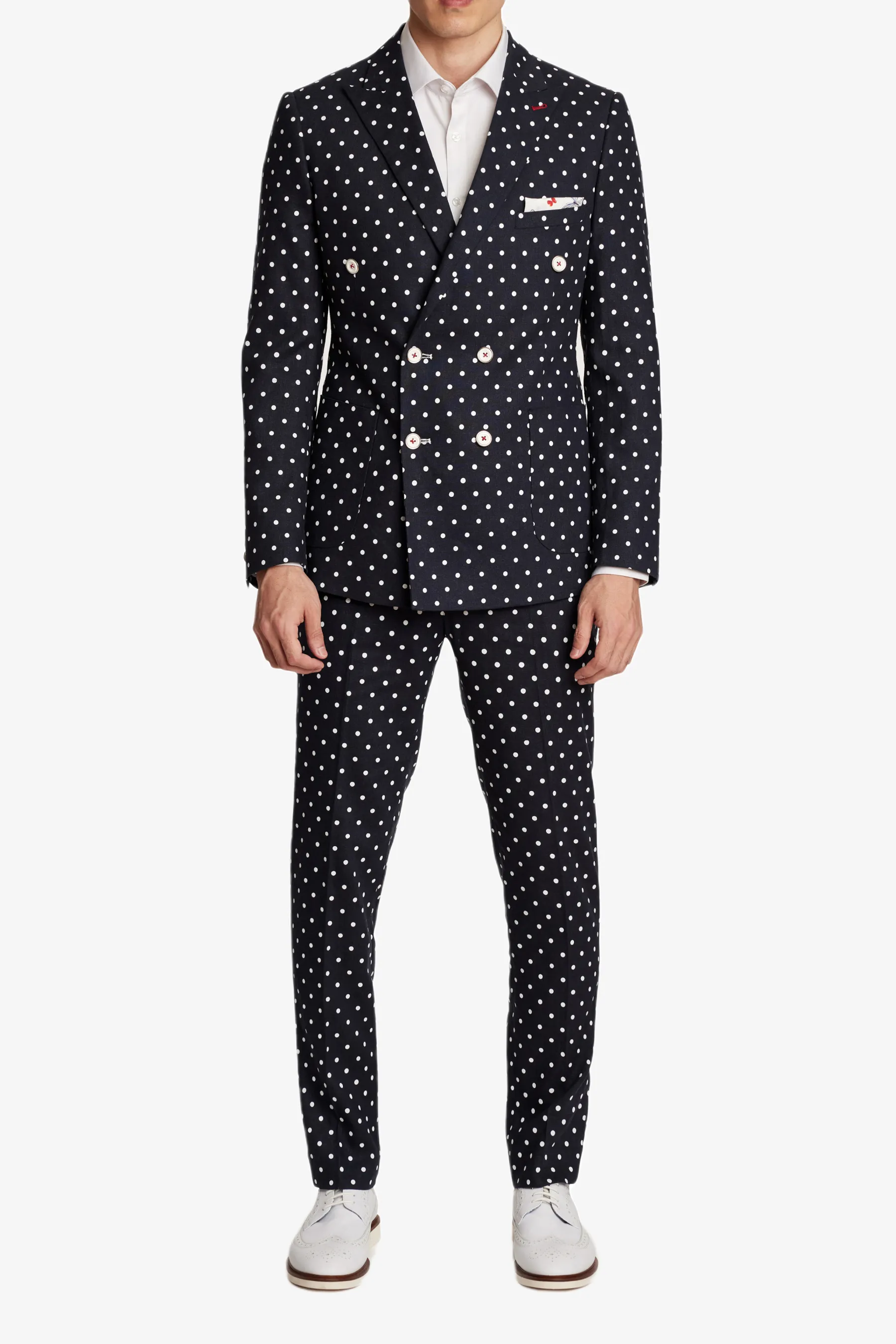 Polka Dots Slim Fleet Double-Breasted Jacket