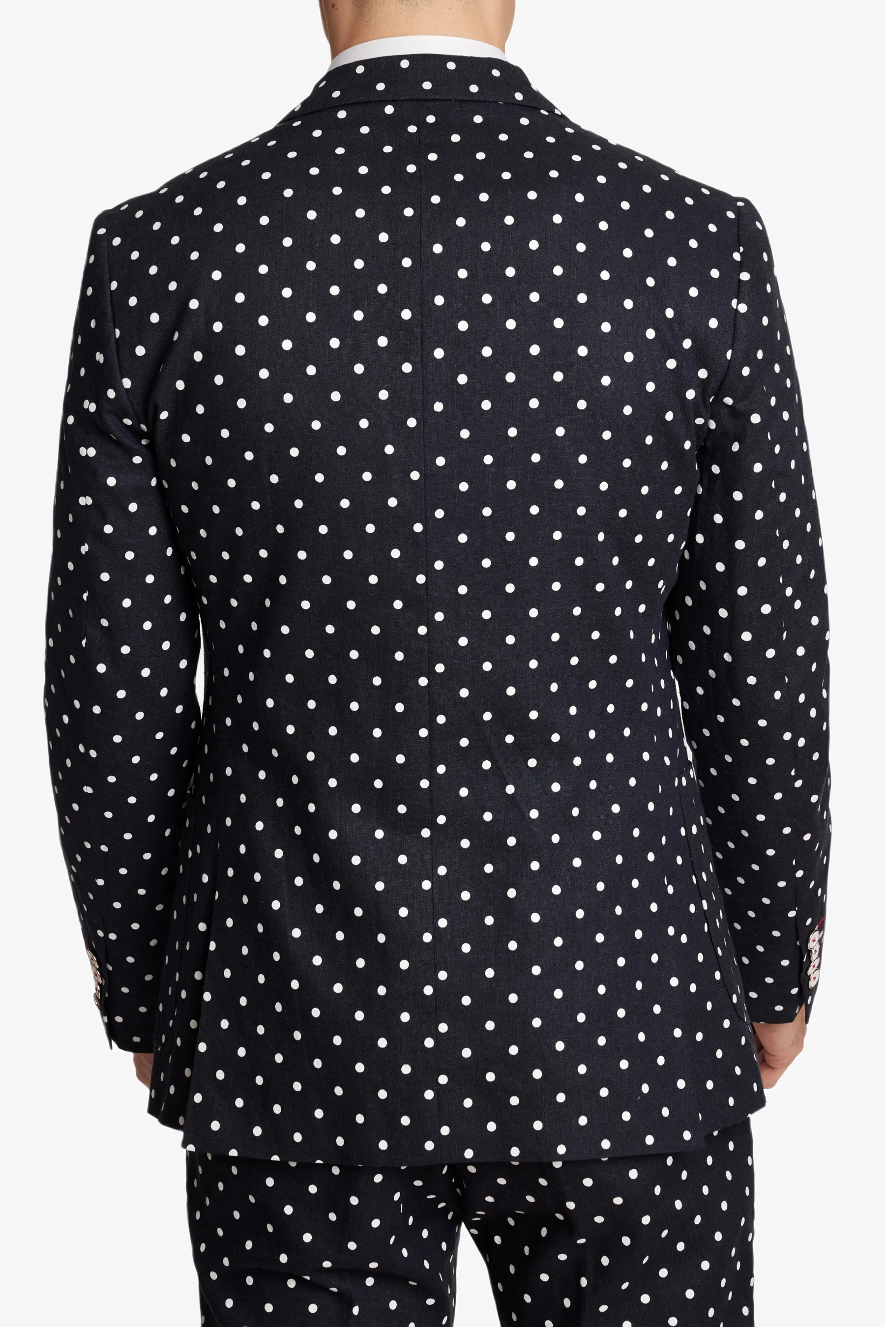 Polka Dots Slim Fleet Double-Breasted Jacket