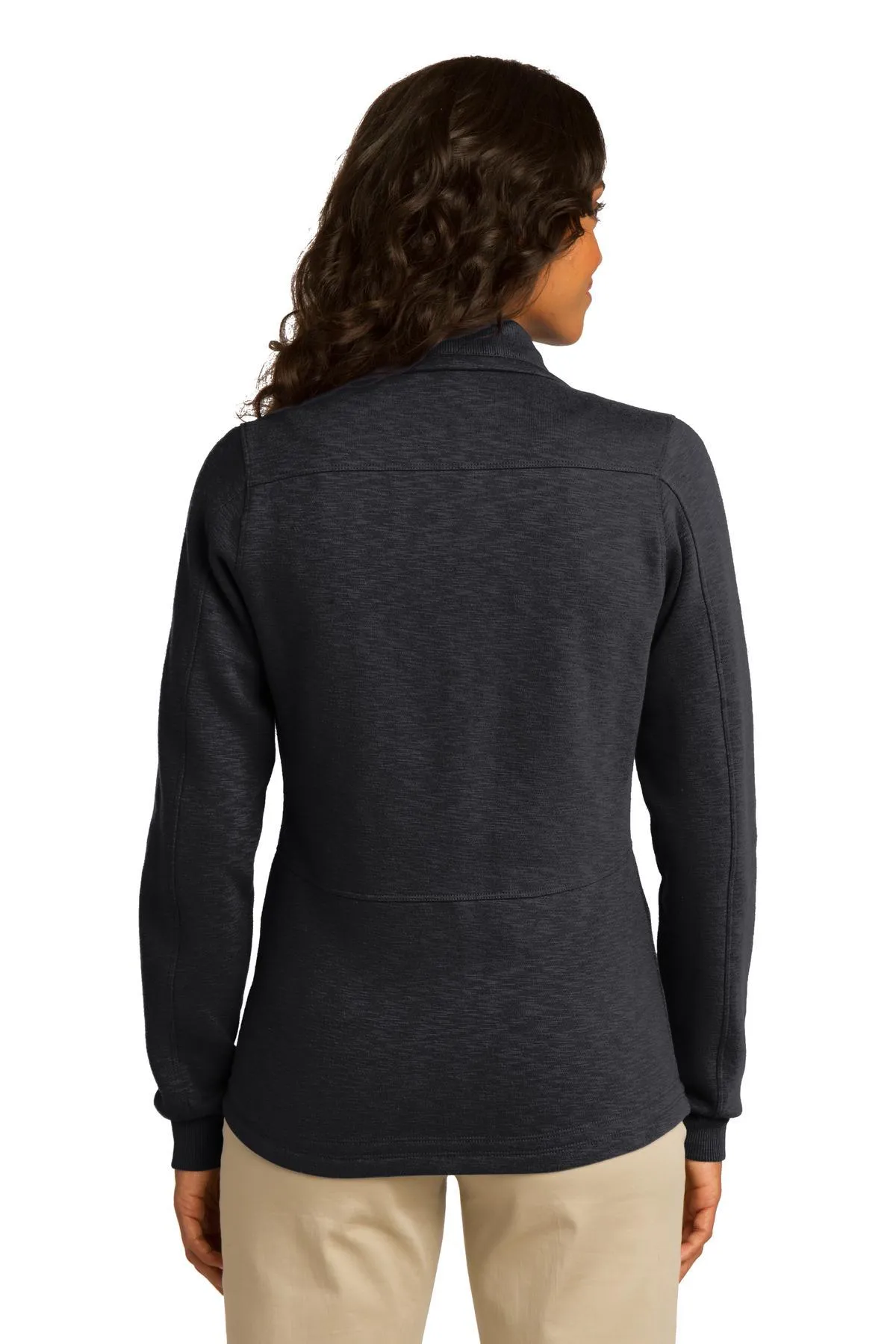 Port Authority Ladies Slub Fleece Full-Zip Jacket L293 Black